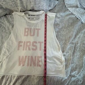 The Laundry Room White Tank with Pink Print